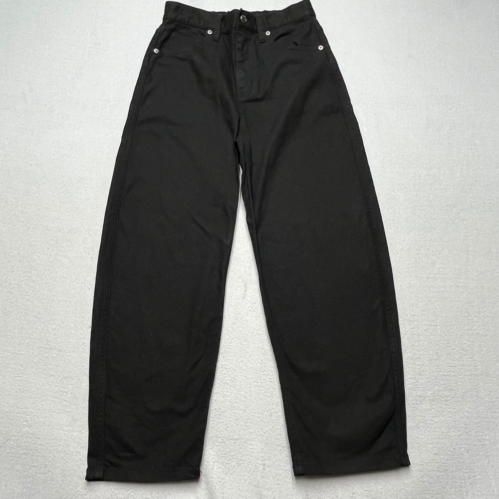 Oak + Fort Women Black Wide Leg High Waist Pants PT-14873-W Size XS Elastic Back